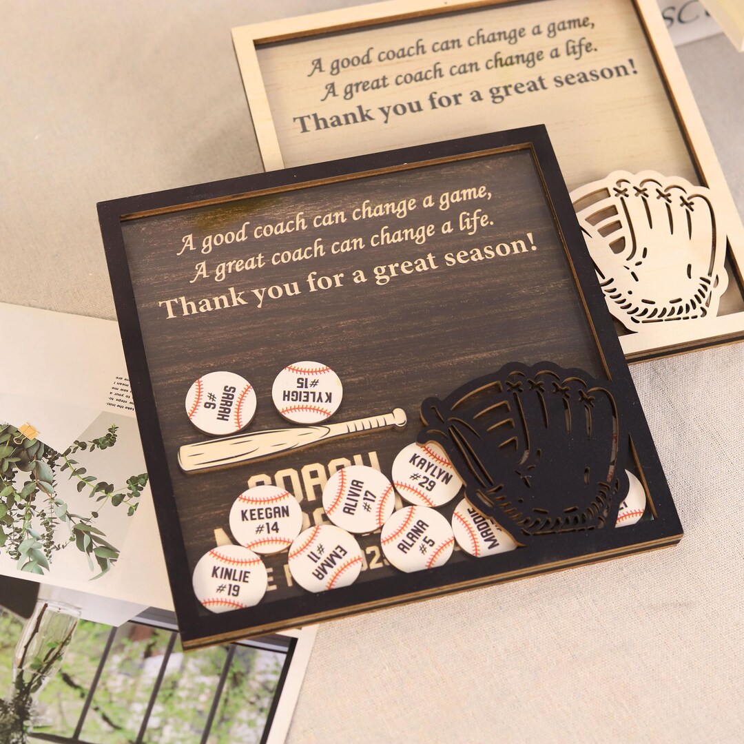 Personalized Sport Coach Gift, Baseball Softball Shaker Box Frame ...