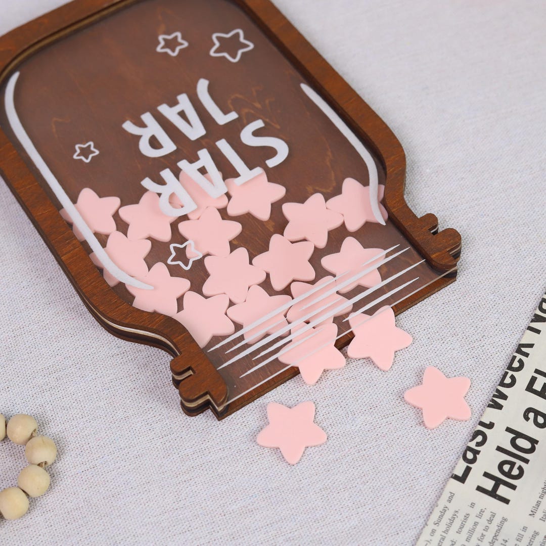 Personalized Wooden Star Jar, Custom Reward System for Kids, Behavior ...