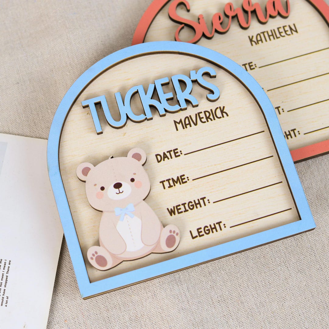 Personalized Newborn Birth Stats Sign, Custom Newborn Name Plaque, Baby ...