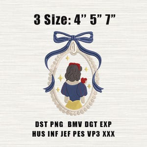 Princess Snow White Cartoon Embroidery Design, Magical Kingdom Embroidery, Princess Embroidery 3 Size, Girl Trip Embroidery,Instant Download