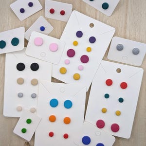 Colorful Matte Circle Earrings - Casual Unisex Stud Packs - Lightweight Stainless Steel Posts (22 Colors)