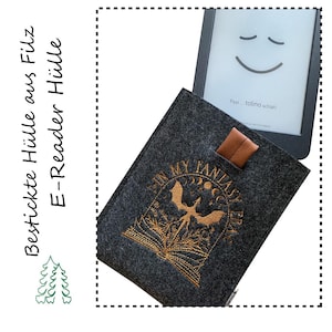 E-Reader, Kindle Case, Kindle Bag, Paperwhite Case, Tolina Case made of felt and embroidered Personalized