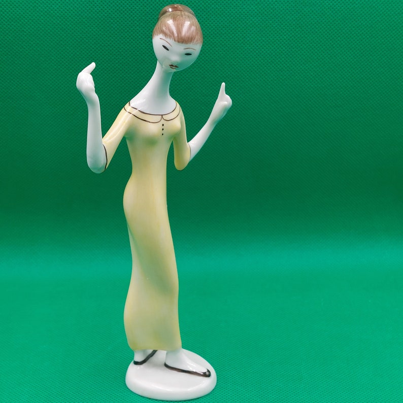 VINTAGE TEACHER LADY Vintage Japan Woman Cherry Blossom Figurine