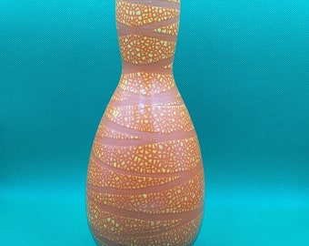 Vintage Rare Hungarian Orange Ceramic Vase, Hungarian Ceramic Studio, Retro Flower Vase, from 1970s