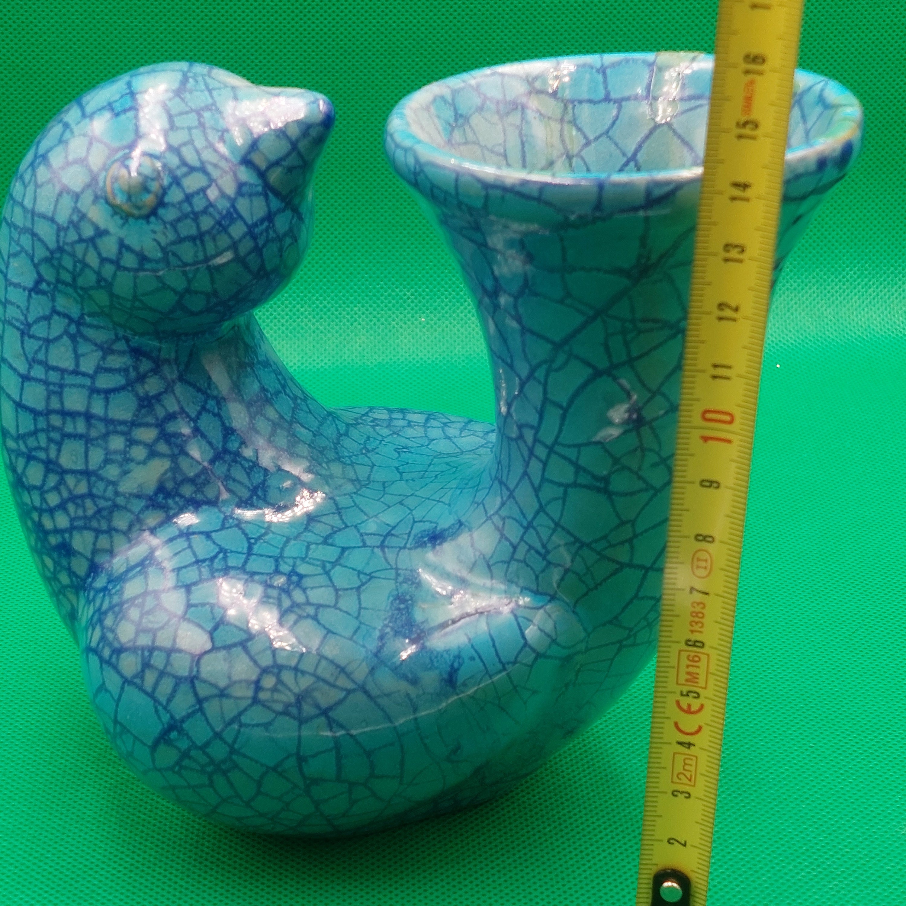 Bird Vase Vintage Rare Find Blue Ceramic Bird Vase Etsy