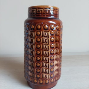 VINTAGE SCHEURICH VASE Mid-century Modernist Ceramic Vase Germany Scheurich Ceramic Handpainted Rare From 1970s image 2