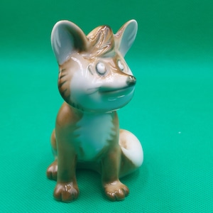 VINTAGE  ZSOLNAY FOX- Hungarian  Vuk Fix Figurine- By Ferenc Ory- Hungarian Zsolnay Porcelain- Handpainted- From 1960s