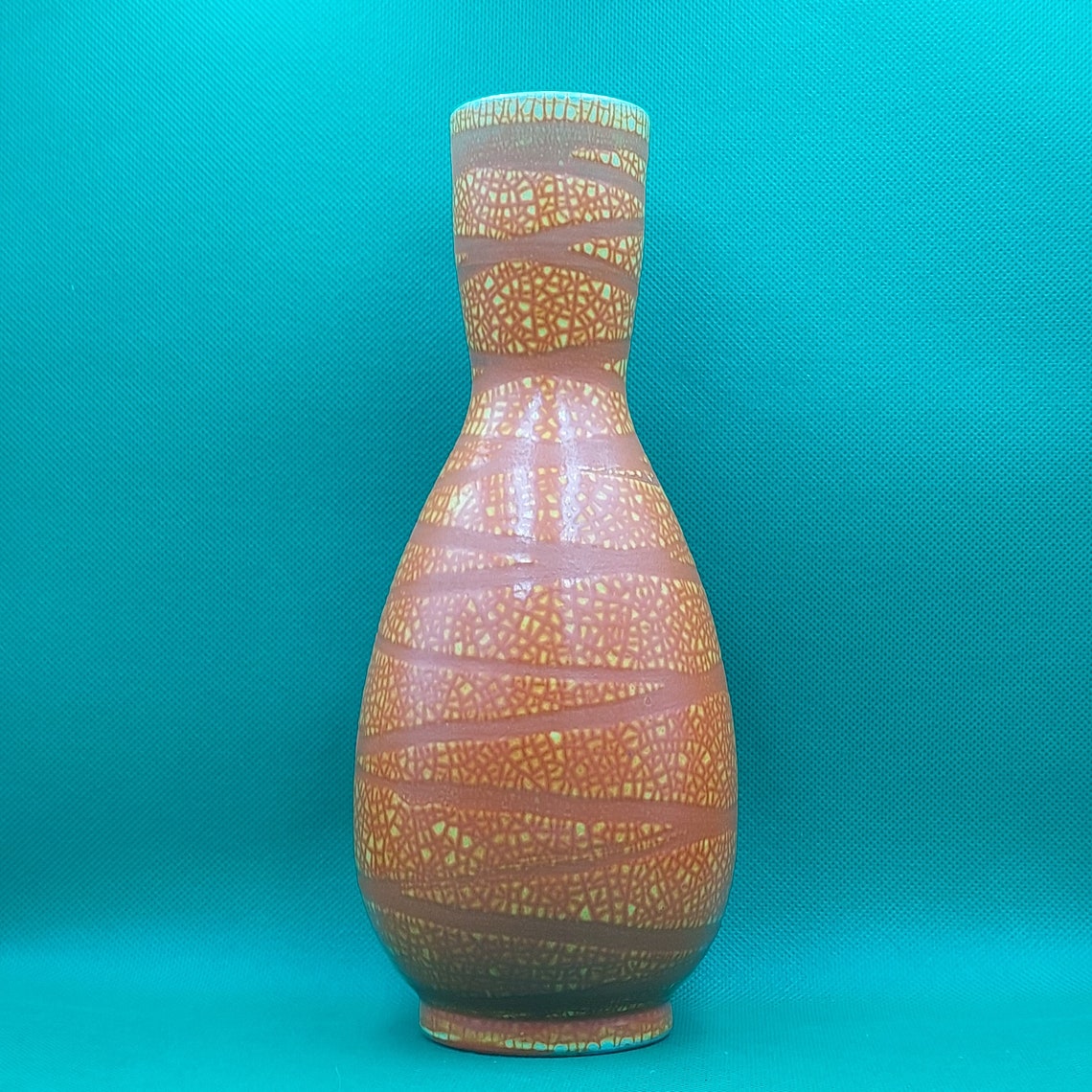Vintage Rare Hungarian Orange Ceramic Vase Hungarian Ceramic Etsy