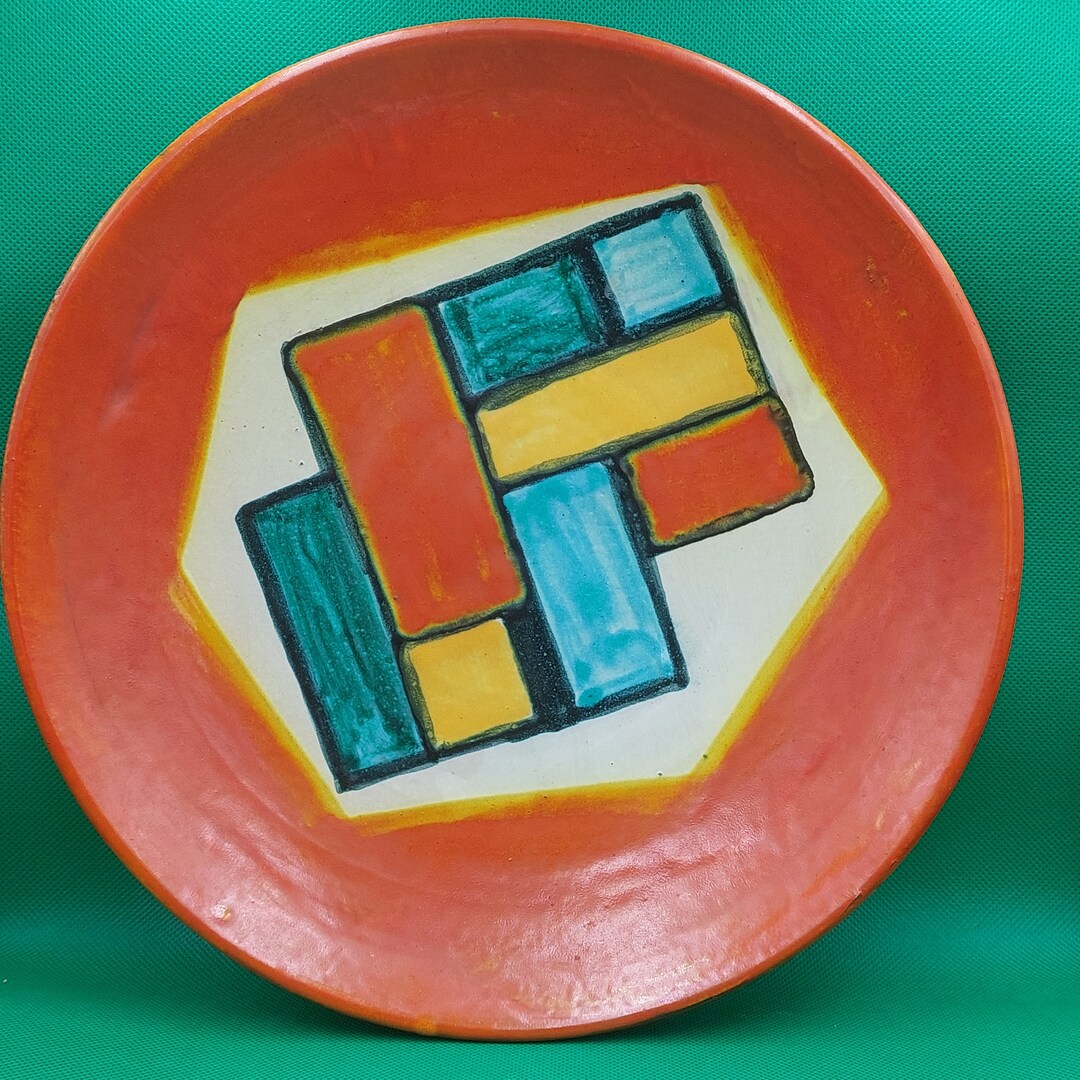 Wall Plate Vintage Rare Ceramic Wall Plate Retro Modernist Etsy