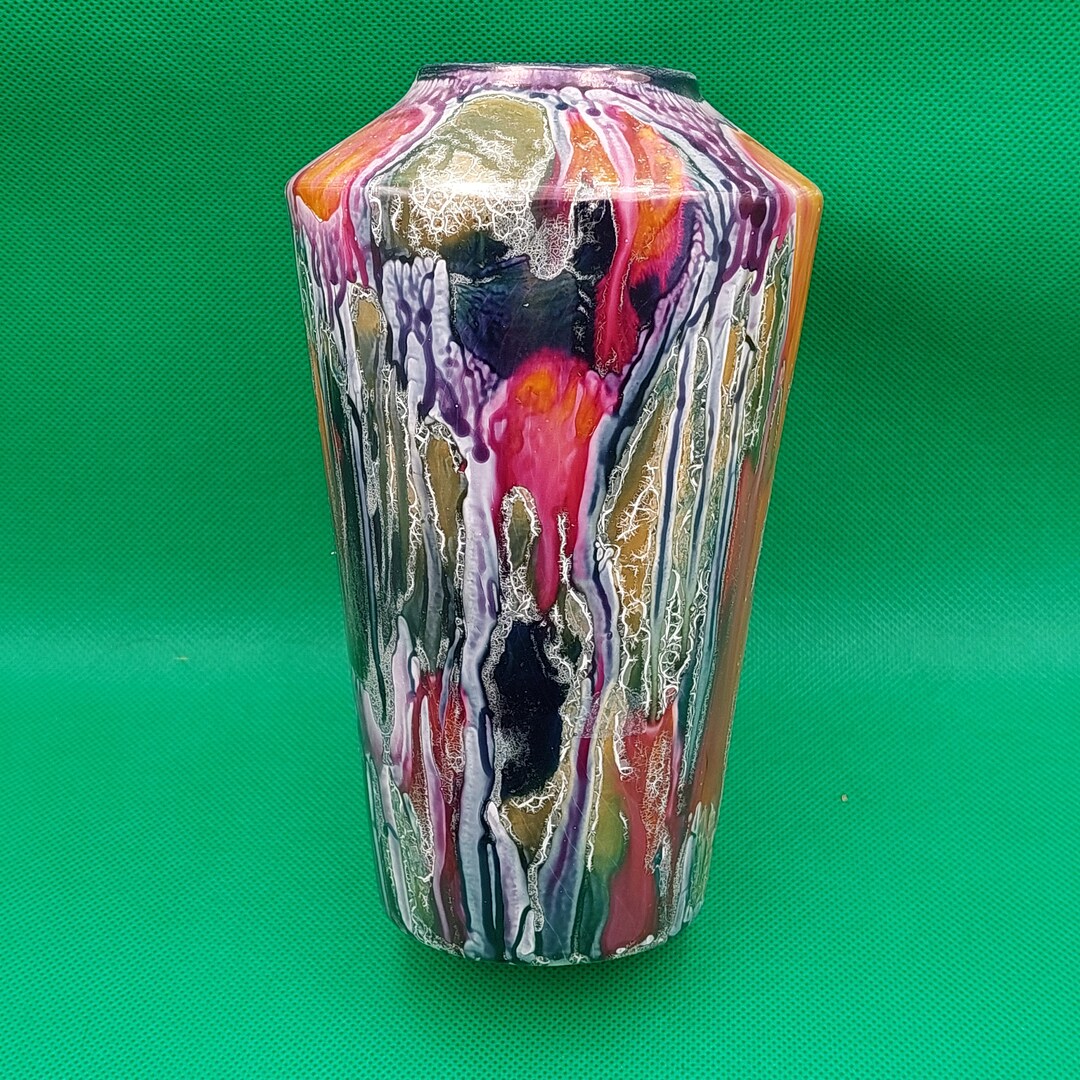 MODERNIST CERAMIC VASE Vintage Colorful Ceramic Vase Made in Etsy