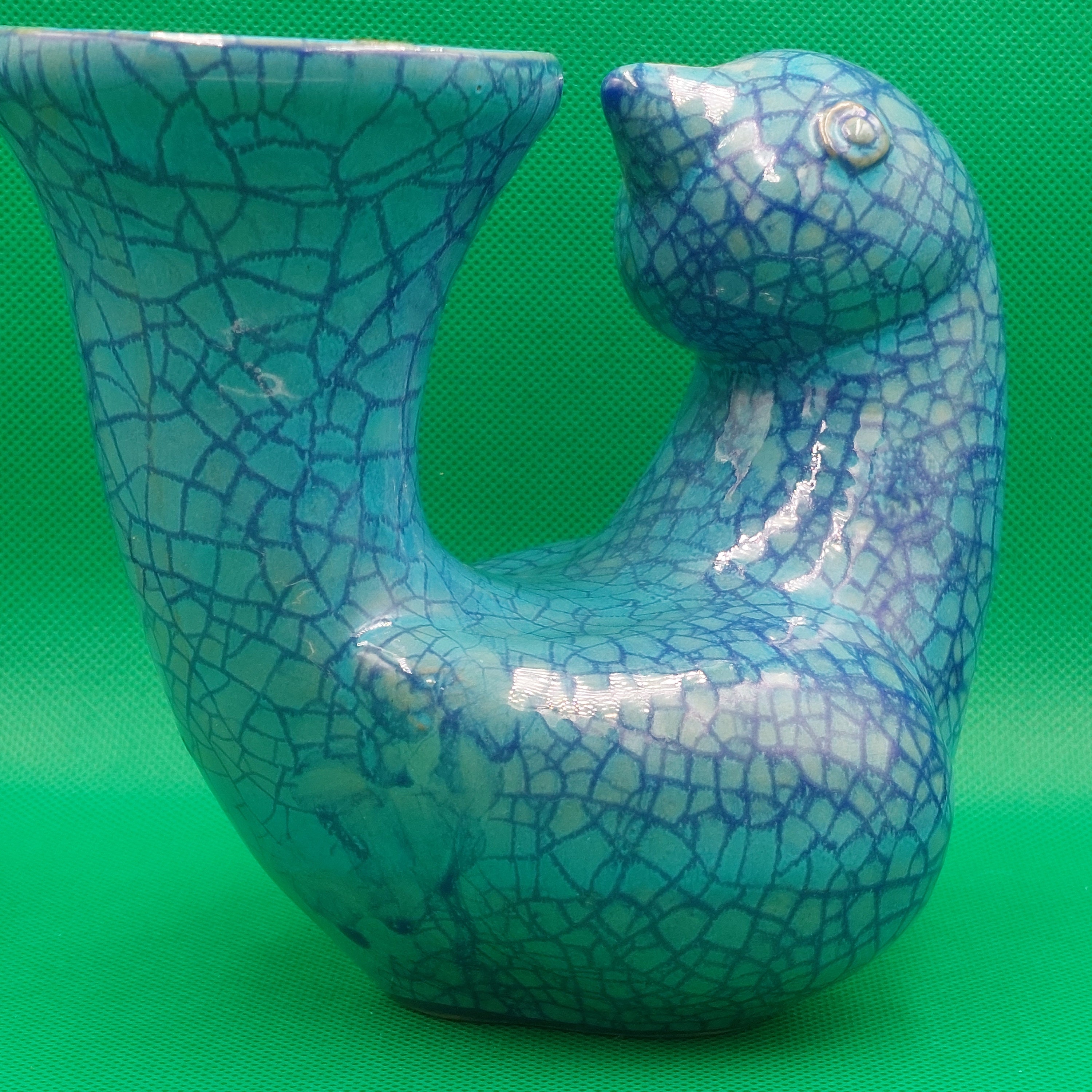 Bird Vase Vintage Rare Find Blue Ceramic Bird Vase Etsy