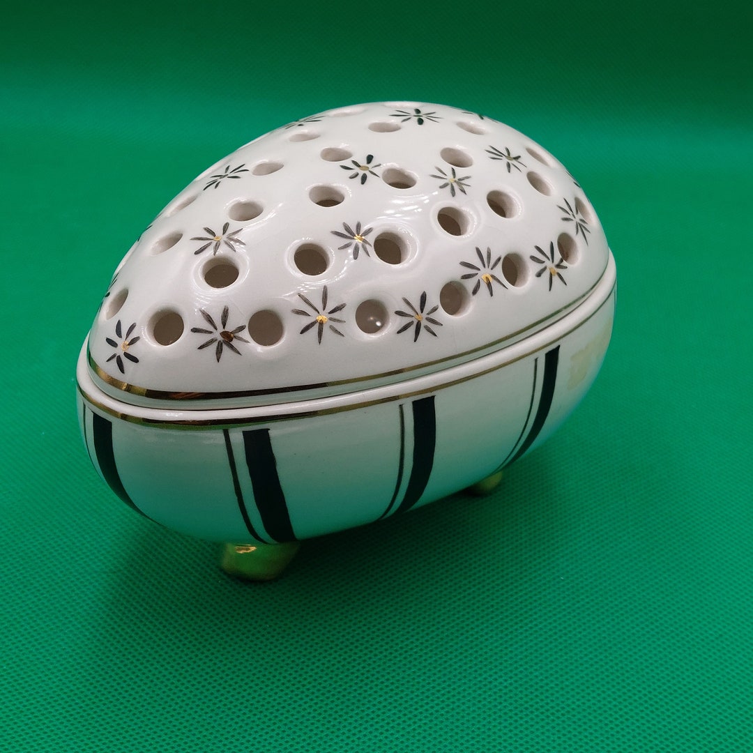 VINTAGE EGG BOX Vintage Rare Egg Ikebana Jewelry Box Etsy