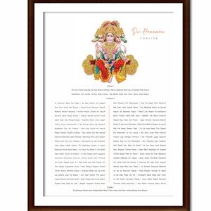 Printable Hanuman Chalisa, Hanumanposter,modern, Digital Download, Printable Wall Art, Instant ...