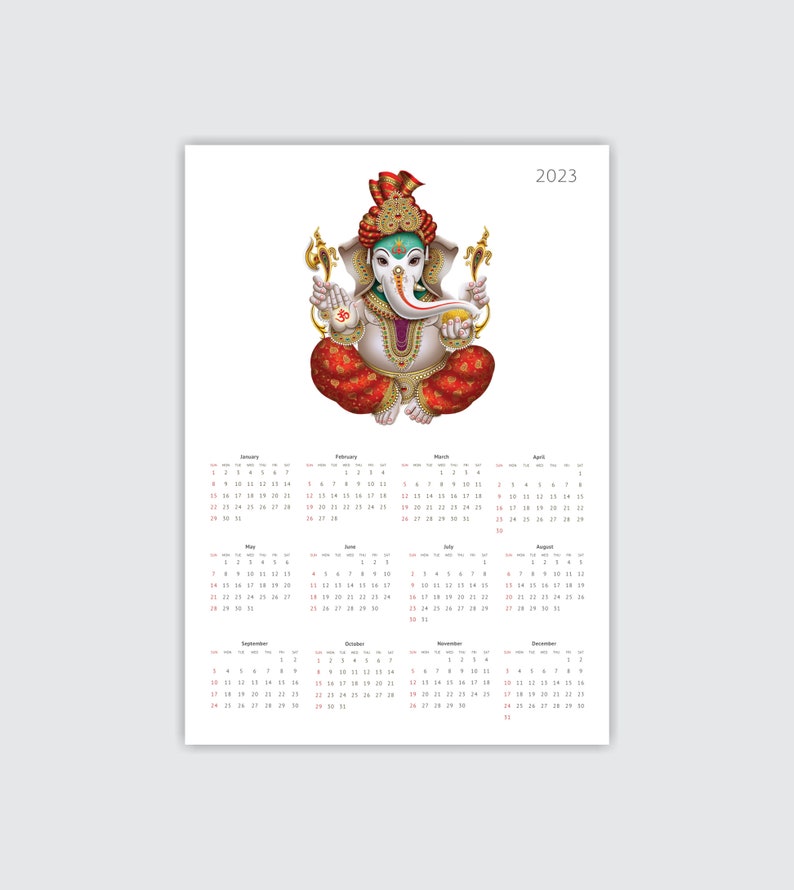 2025 Monthly Ganesha Planner With 2023 Calendar Printable Etsy