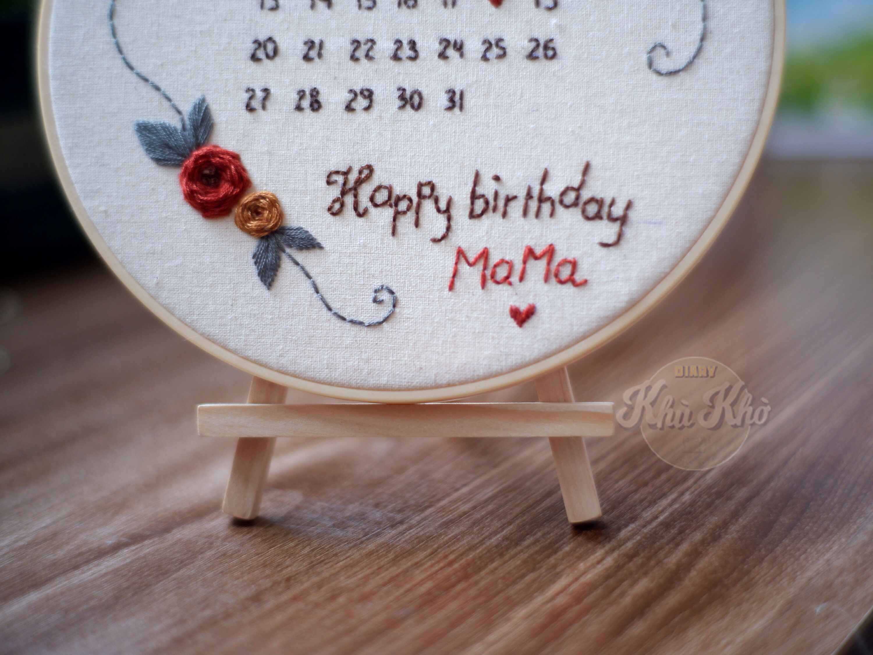 Customized 12 Inch Hoop Birthday Gift made by Hand Embroidery (Embroidery  Hoop) –