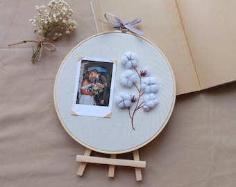 Ritratto ricamato da foto, ritratto ricamato a mano personalizzato, regali di nozze, ricamo botanico, regali di anniversario