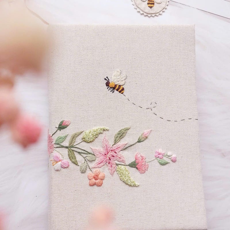 Handmade Chain Stitch Thread Embroidery Notebook (8 x 6 in) main image 1