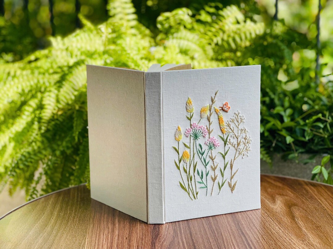 Tufted Notebook Custom Hand Embroidered Notebook, Handmade Fabric Notebook, Custom ...