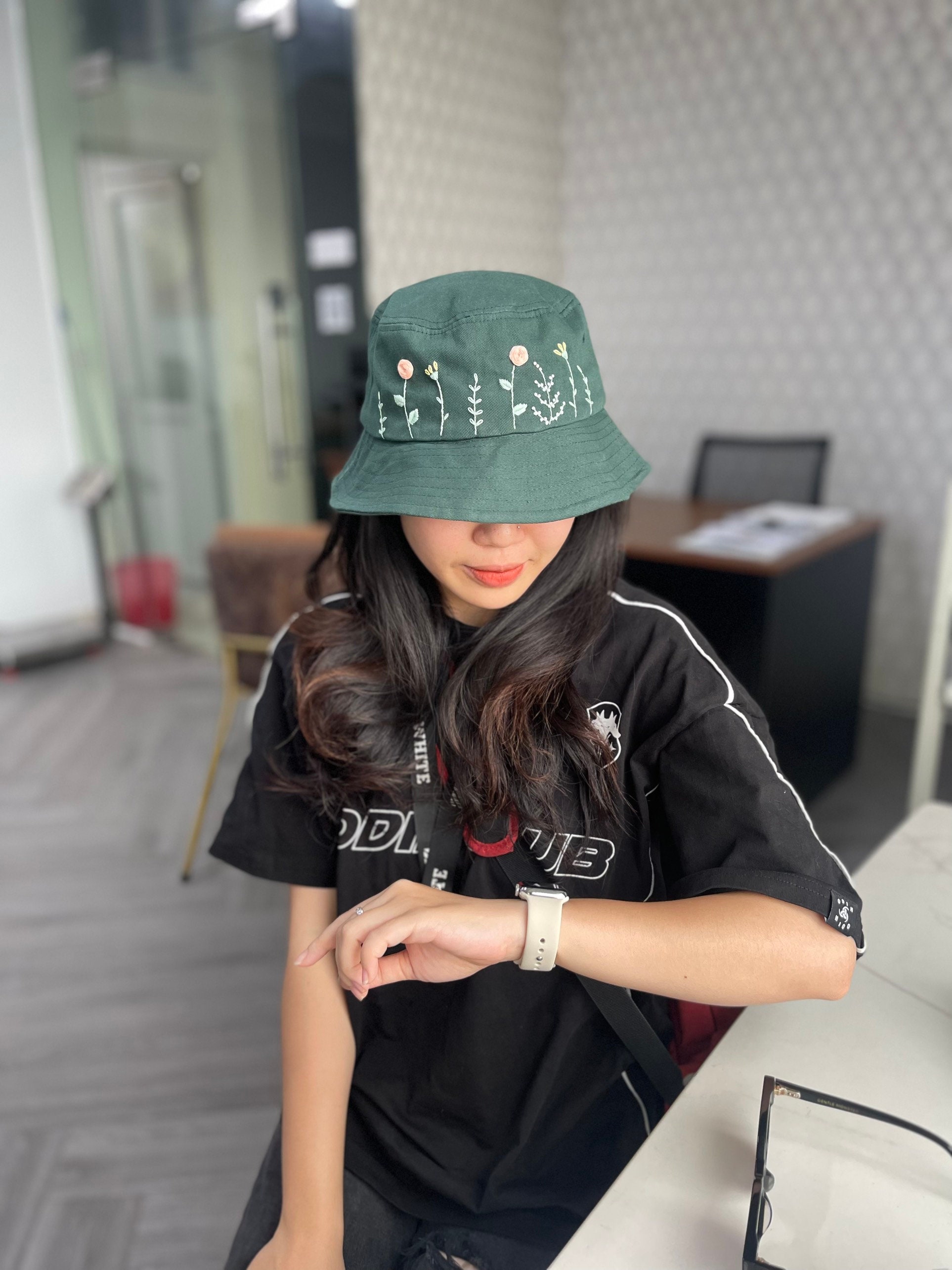 Hand Embroidery Bucket Hat, Linen Bucket Hat, Reversible Bucket Hat, Embroidered  Floral Hat, Handmade Bucket Hat for Woman, Aesthetic Gift - Etsy