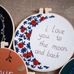 Embroidered custom text / Custom Embroidery Hoop Art / Hand Embroidered Flower Wreath / Floral Embroidery Hoop,Custom Name Embroidery