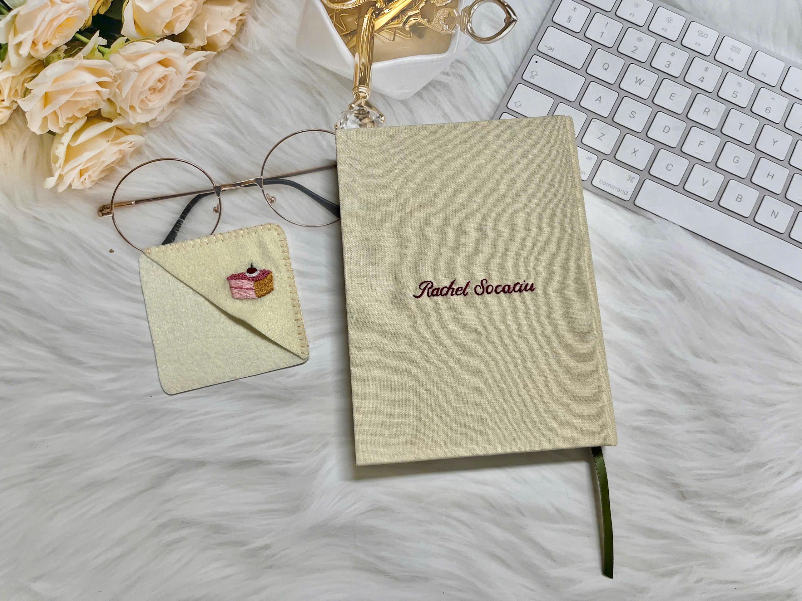 Custom Hand Embroidered Notebook, Handmade Fabric Notebook, Custom ...