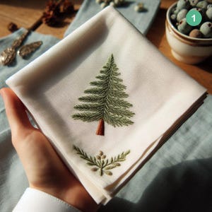 Bestickte Taschentücher, Personalisiertes Leinen Taschentuch, Wilde Blume Taschentuch, Handstickerei, Weihnachtsgeschenk