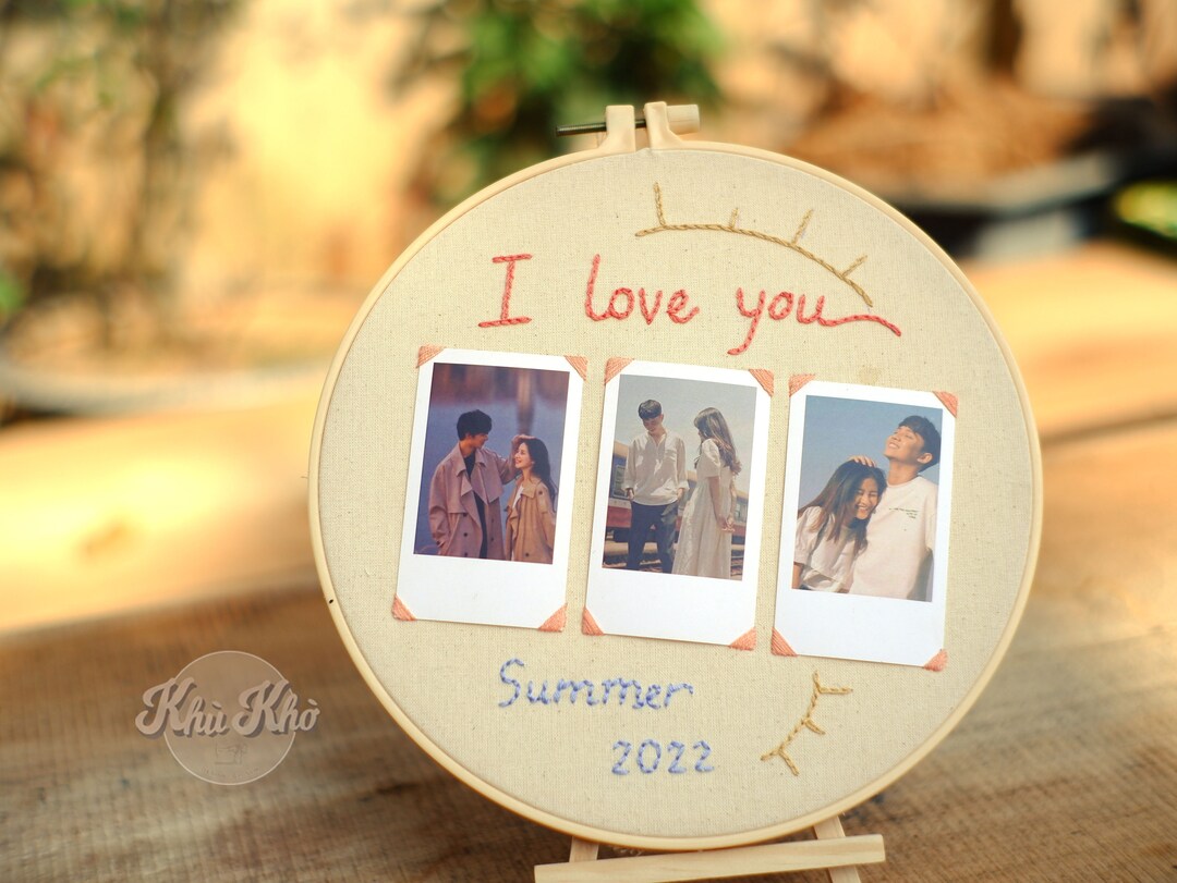 Custom Event Memory Frame Personalized Embroidery Frames for Memories With 3 Personalized Images ...
