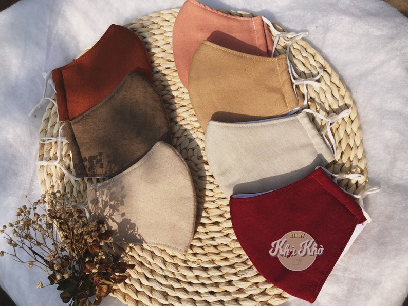 Matting Mask Handmade Linen Fabric Mask / Eco-friendly Linen Masks / Mask for Men ...