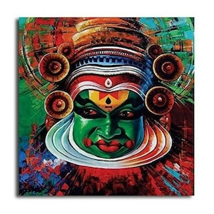 Tulip N Turtle Kathakali DIY Acrylic Painting by Numbers Kit on Canvas
