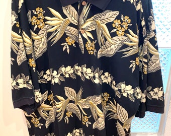 Tommy Bahama Lei Design Hawaiian Shirt XL, 100% Cotton
