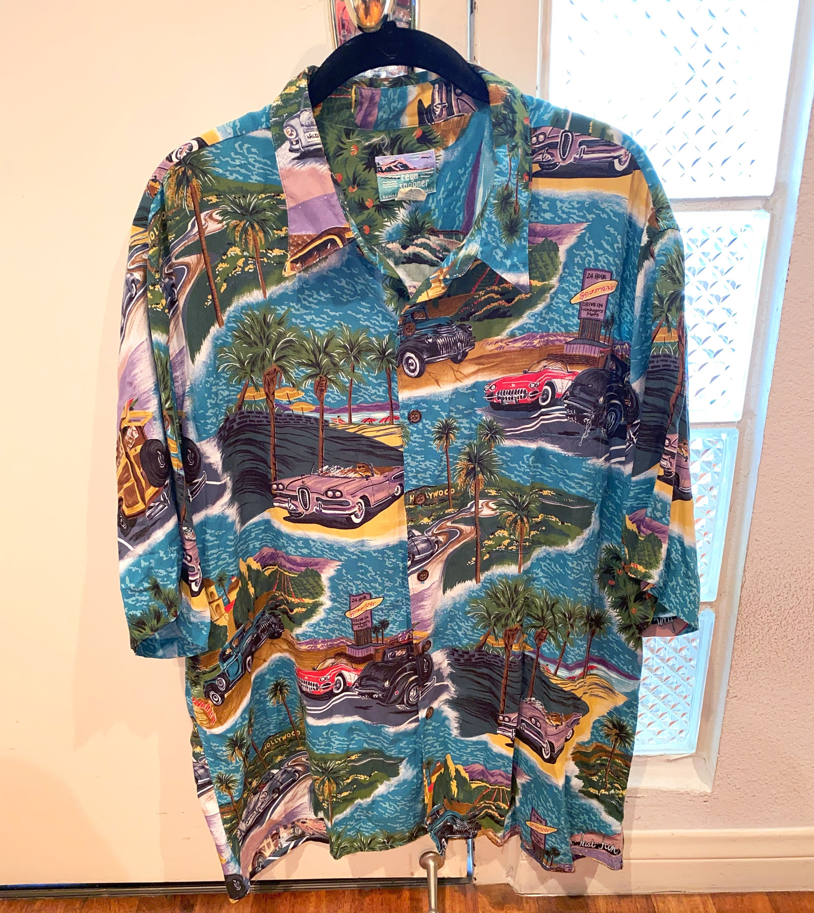 Reyn Spooner Hawaiian Traditionals Classic Cars Shirt XL, 100