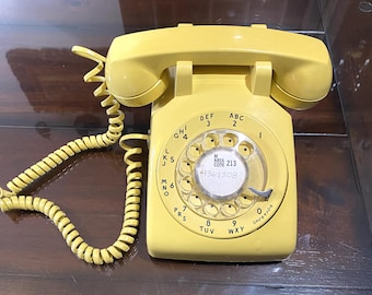 Vintage Western Electric Bell System Model 500 Yellow Rotary Telephone