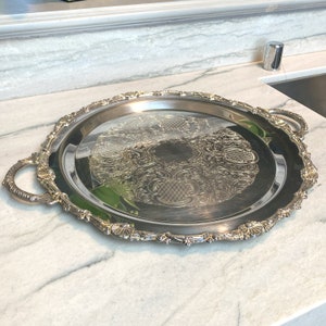 Fine Quality Stainless Steel Serving Tray Plate 17” Overall Diameter