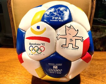 Ballon de football vintage des Jeux olympiques de Barcelone 1992 à collectionner