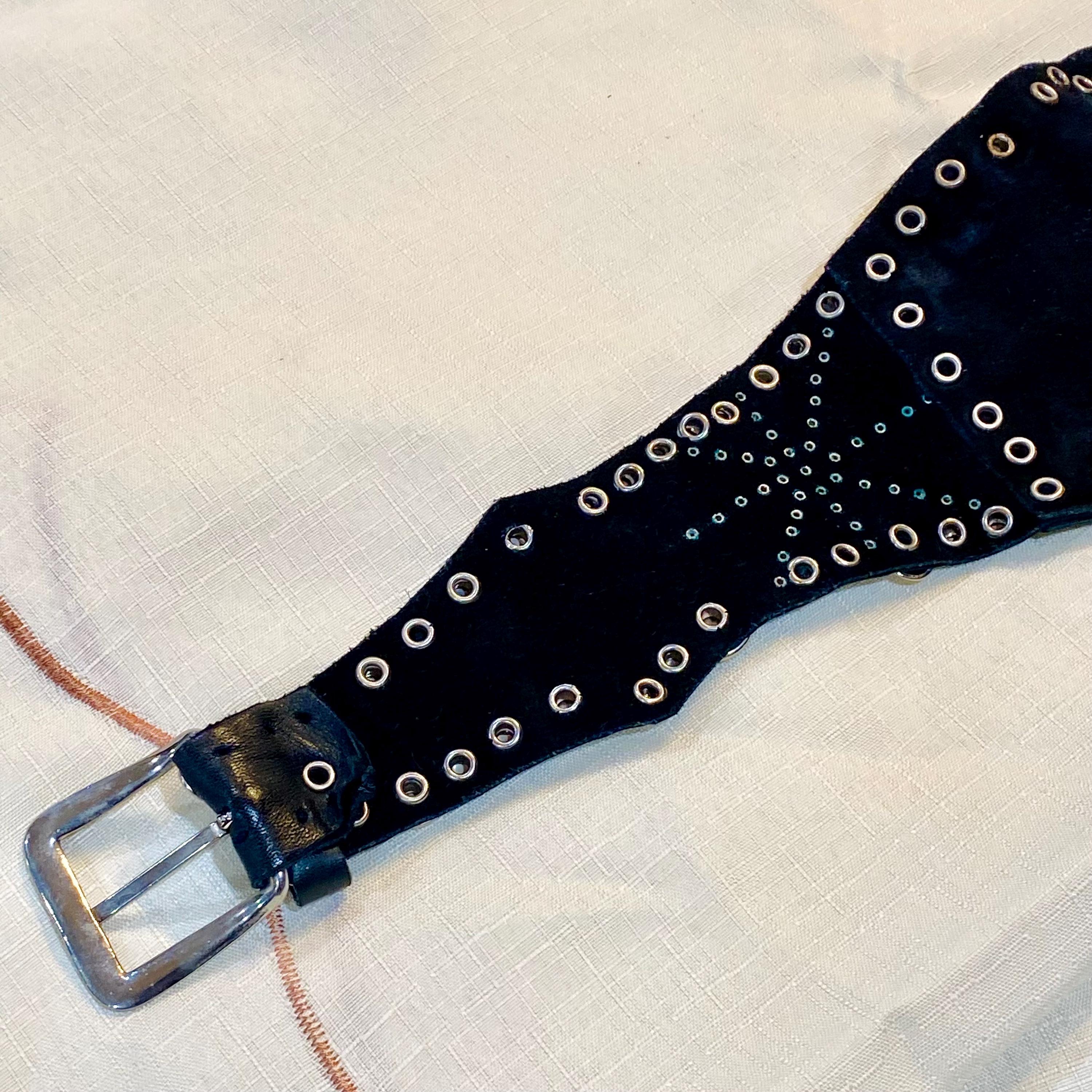 Vtg Western Women’s Leather Belt Studded Rhinestone Worn By Elvis Presley’s GF 1960 main image 4