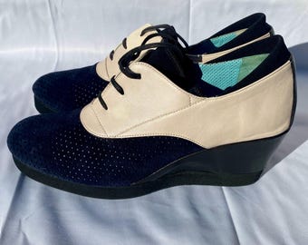 Scarpe Oxford con zeppa bicolore 'Celtic' da donna Thierry Rabotin, taglia 38-1/2