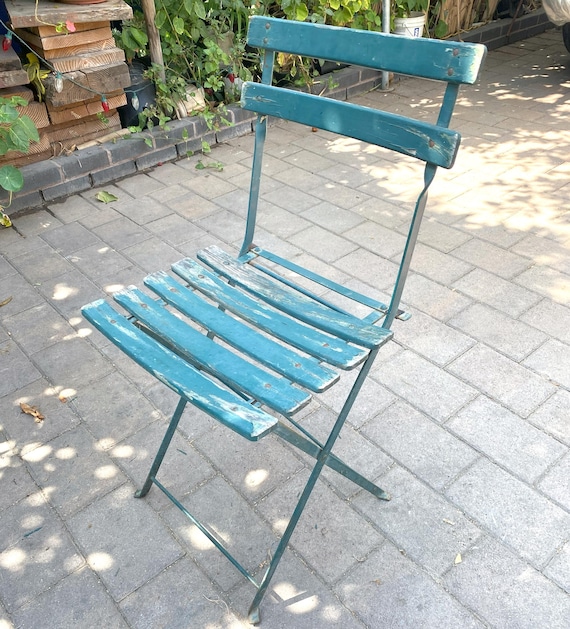 Sedia pieghevole da giardino in stile bistrot francese vintage