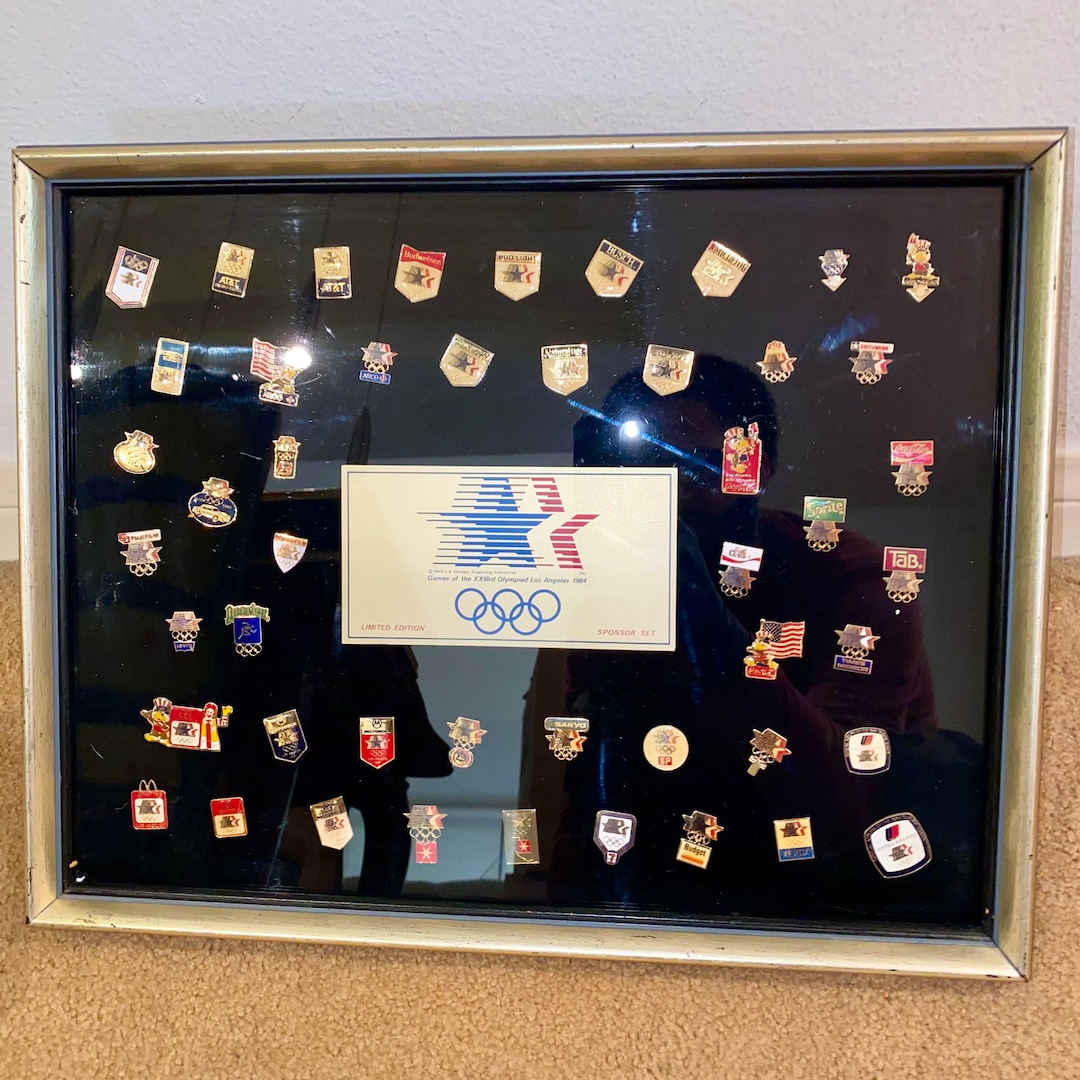 Sponsor Member Pin Vtg 1984 LA Olympics Complete Sponsor Pins Collection Frame Sports ...