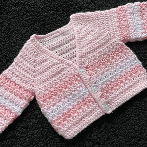 Milkshake baby cardigan crochet pattern