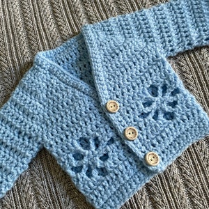 Daisy baby cardigan crochet psttern