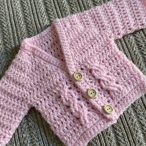 Beryl baby cardigan crochet pattern