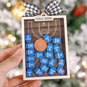 Personalized Basketball Shaker Ornament, Custom Jersey's Name & Number, Basketball Senior Night Gifts, Basketball Players 2024 Keepsake