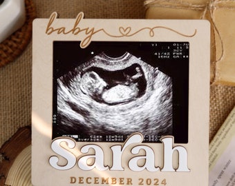 Baby Ultrasound Magnetic Photo Frame 2025, Custom Baby Sonogram Frame, Pregnancy Announcement Ornament, Personalized Baby Bump Keepsake Gift