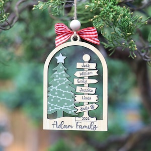 North Pole Personalized Family Ornament, Family Name Christmas Ornament ...