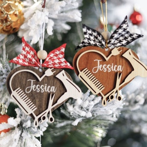Scissor, Comb and Hair Dryer Heart-shaped Ornament, Gift for Beauty Graduation Hair Stylist Hair Dresser Groomer Barber Christmas Tree Decor