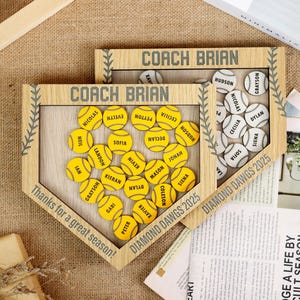 Baseball & Softball Coach Personalized Gifts, End of Season Gift from Team, 3D Baseball Coach Thank You Gift, Softball Coach Appreciation