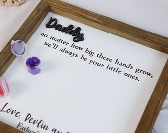Personalized Fathers Day Handprint Sign for Grandpa, Kids Handprint Keepsake, DIY Gifts from Grandkids, Grandparent Gifts, Grandpa Wood Sign