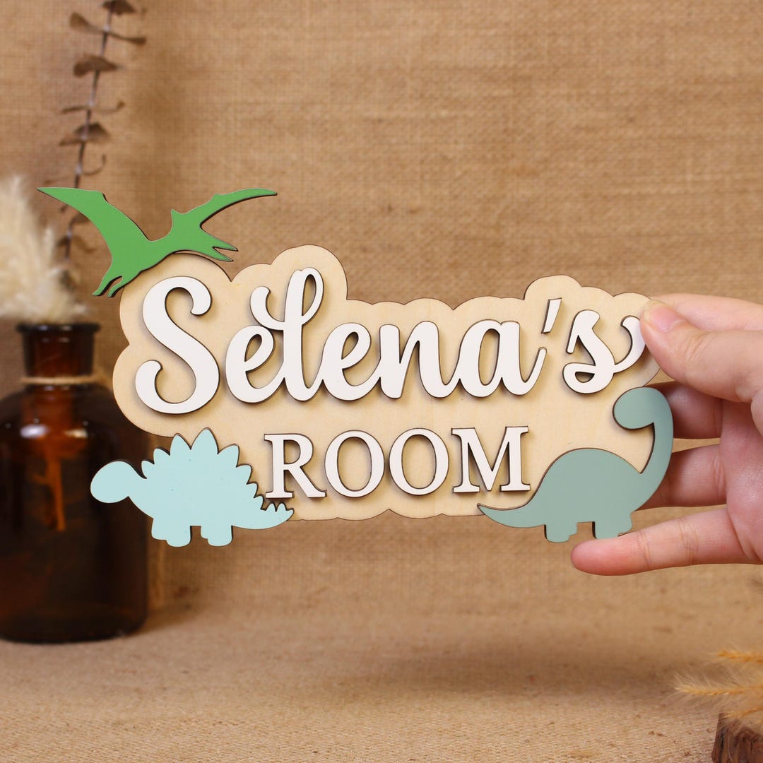 Personalized Dinosaur Baby Room Sign, Gift for New Mom, Name Wood ...