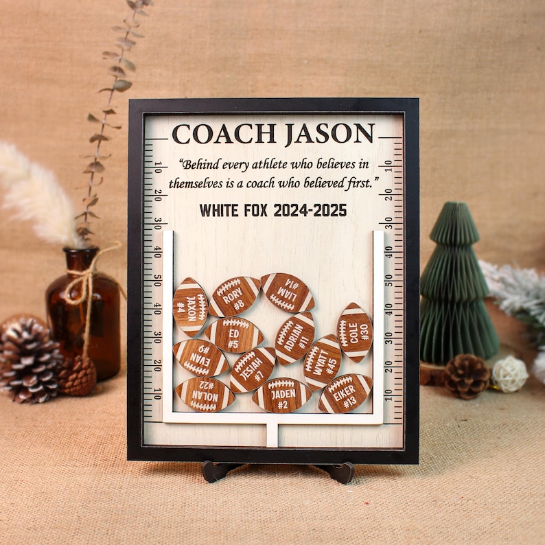 Custom Football Team 4D Shaker Sign, Thank You American Football Coach ...