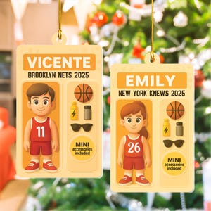 Adorno personalizado para caja de juguetes de jugador de baloncesto, adorno deportivo ideal para atleta o entrenador, adorno para equipo sénior de baloncesto, decoración para club